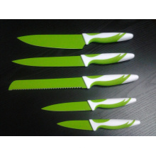 Cuchillo de cocina plástico colorido de la manija 5PCS (SE150008)